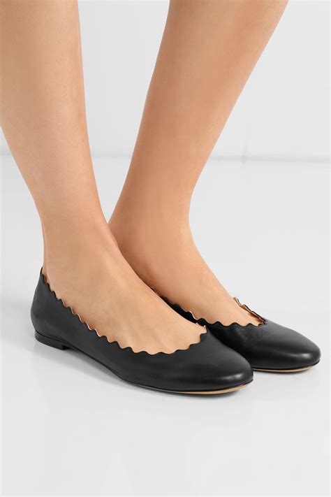 chloe lauren scalloped leather ballet flats|chloe lauren scalloped ballet flats.